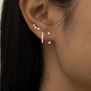3 Pairs 925 Sterling Silver Hypoallergenic
Earrings Set